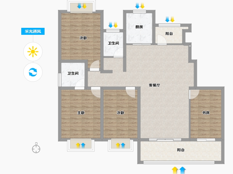 江苏省-淮安市-春和园-117.03-户型库-采光通风