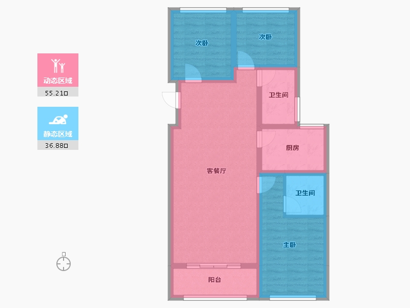 河北省-石家庄市-诚园-81.81-户型库-动静分区