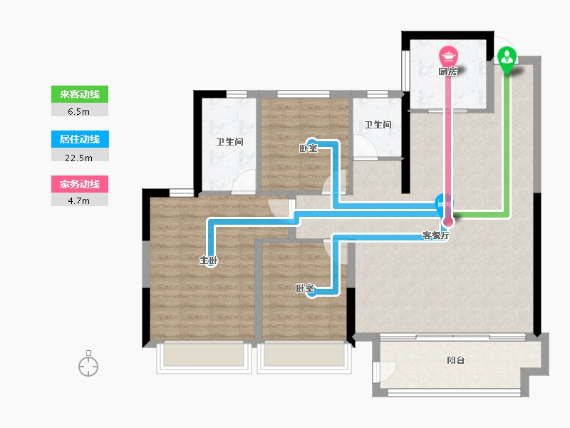 陕西省-渭南市-合创·珑府-100.80-户型库-动静线