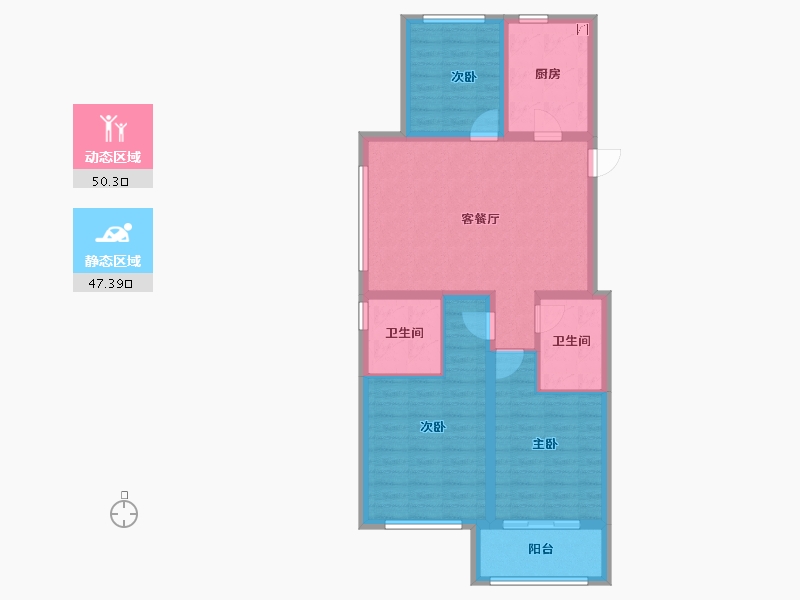 河北省-石家庄市-诚园-86.93-户型库-动静分区