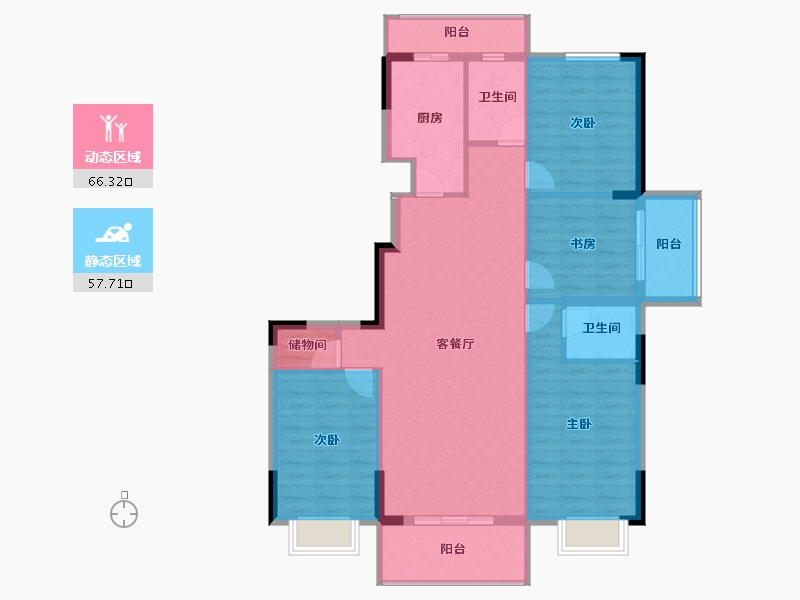 安徽省-池州市-香樟里那水岸-113.15-户型库-动静分区