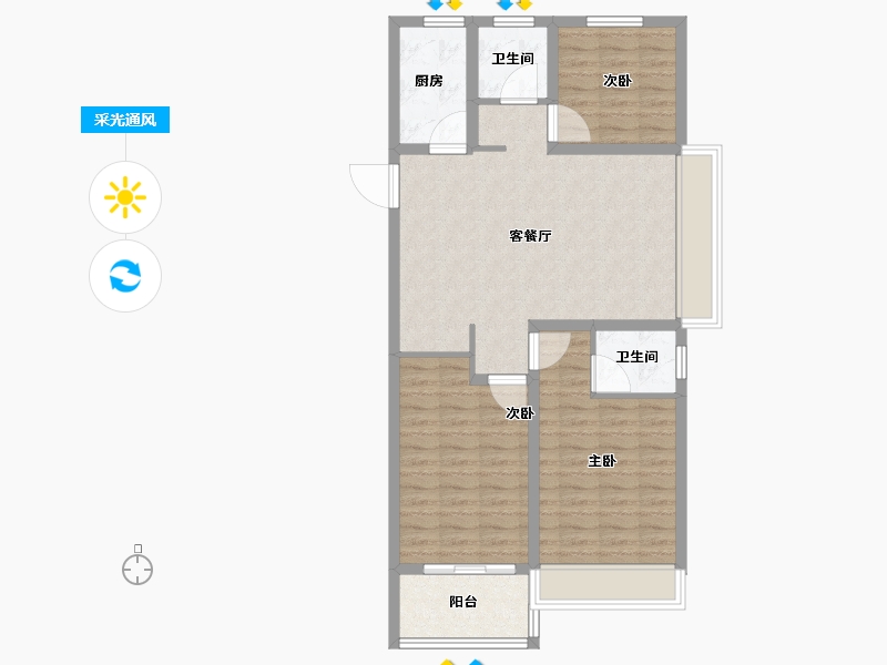 河南省-漯河市-​汇丰金江学府-86.40-户型库-采光通风