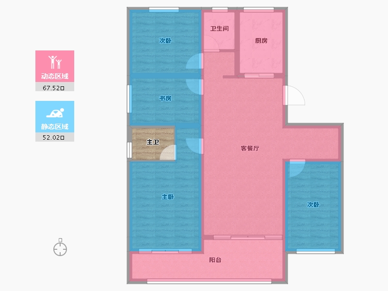 贵州省-黔南布依族苗族自治州-紫匀豪庭-111.00-户型库-动静分区