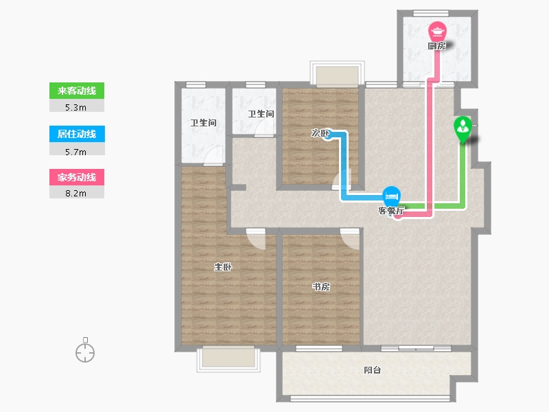 江苏省-淮安市-春和园-137.41-户型库-动静线