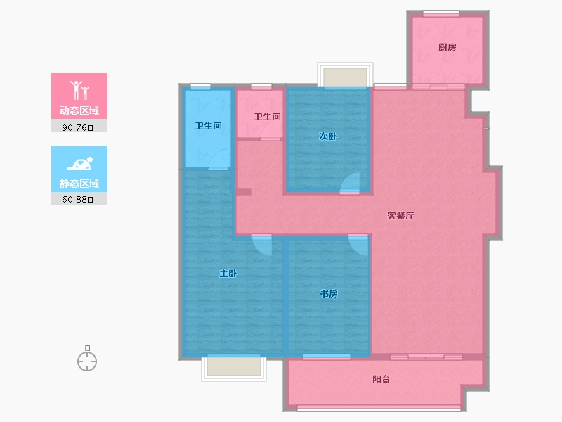 江苏省-淮安市-春和园-137.41-户型库-动静分区