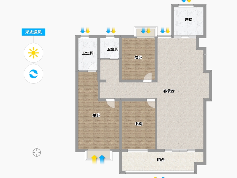 江苏省-淮安市-春和园-137.41-户型库-采光通风