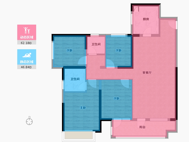 河北省-廊坊市-合生龙河湾壹号-96.80-户型库-动静分区