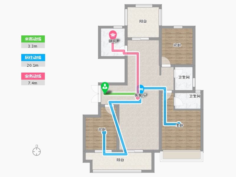 河南省-安阳市-林州建业尊府-108.10-户型库-动静线