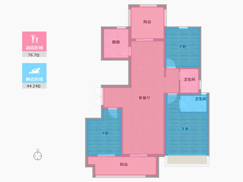 河南省-安阳市-林州建业尊府-108.10-户型库-动静分区