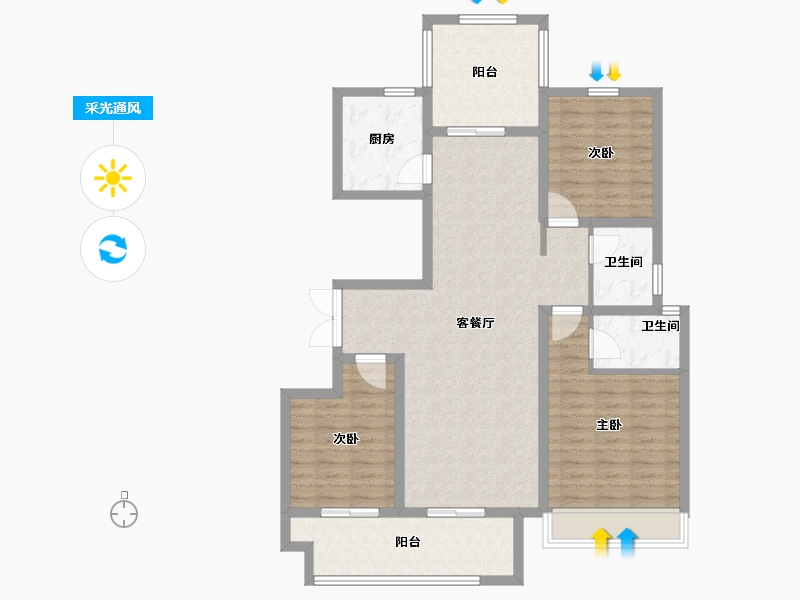 河南省-安阳市-林州建业尊府-108.10-户型库-采光通风