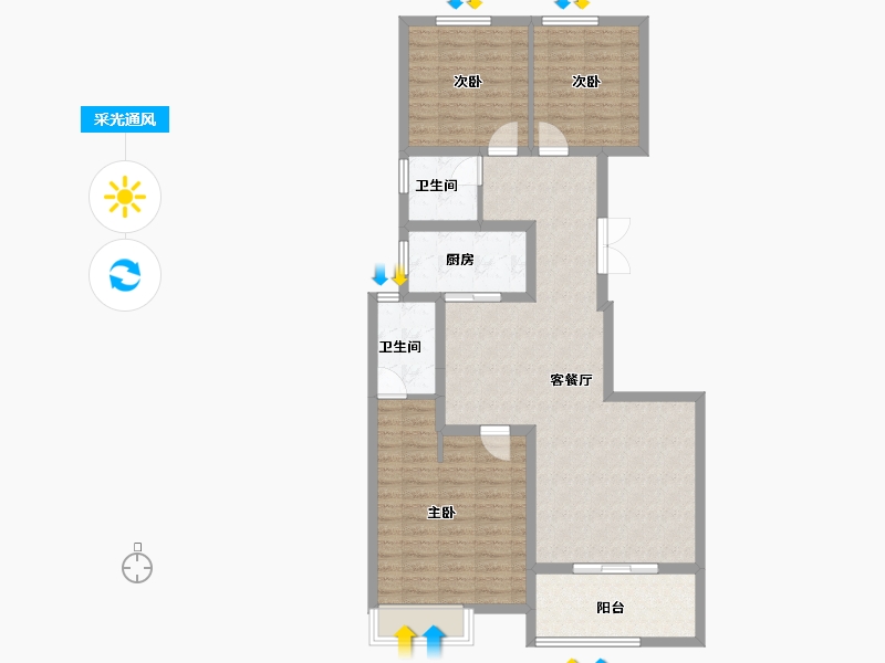 河南省-安阳市-林州建业尊府-100.00-户型库-采光通风