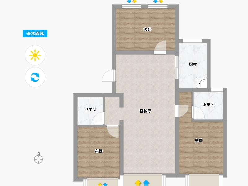 河北省-保定市-爱情城-73.85-户型库-采光通风