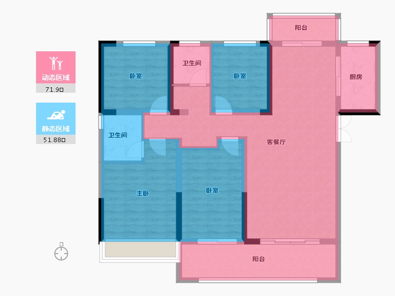 河南省-漯河市-鲁明颐和府-110.84-户型库-动静分区