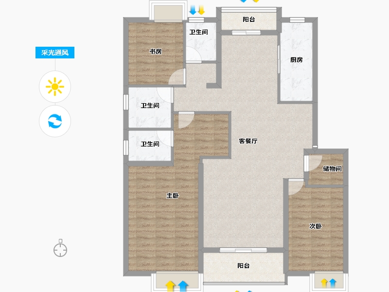 安徽省-池州市-香樟里那水岸-116.12-户型库-采光通风