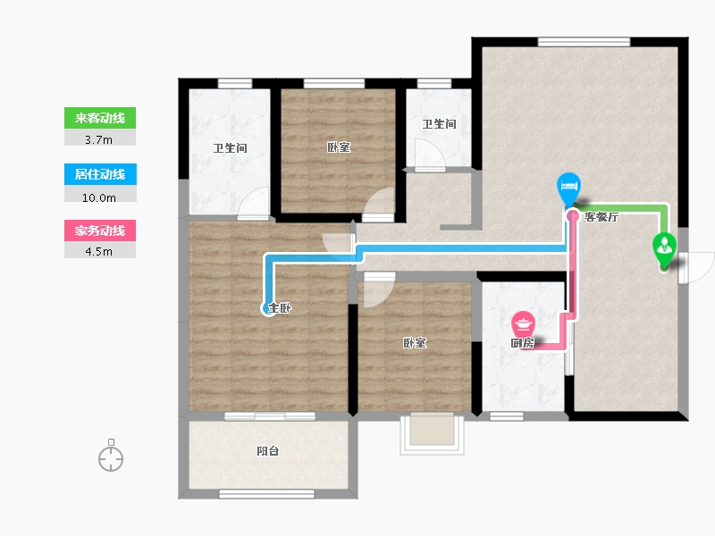 陕西省-渭南市-富士来-105.35-户型库-动静线