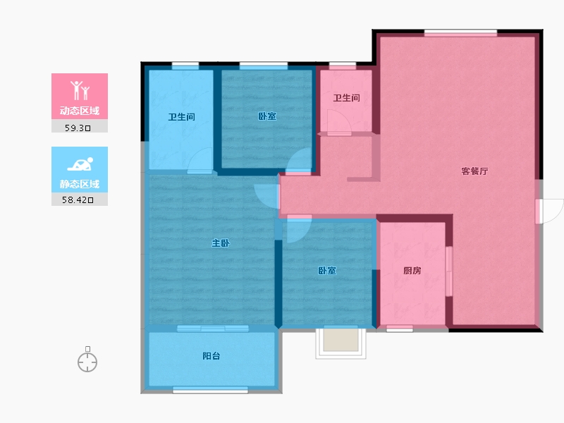 陕西省-渭南市-富士来-105.35-户型库-动静分区