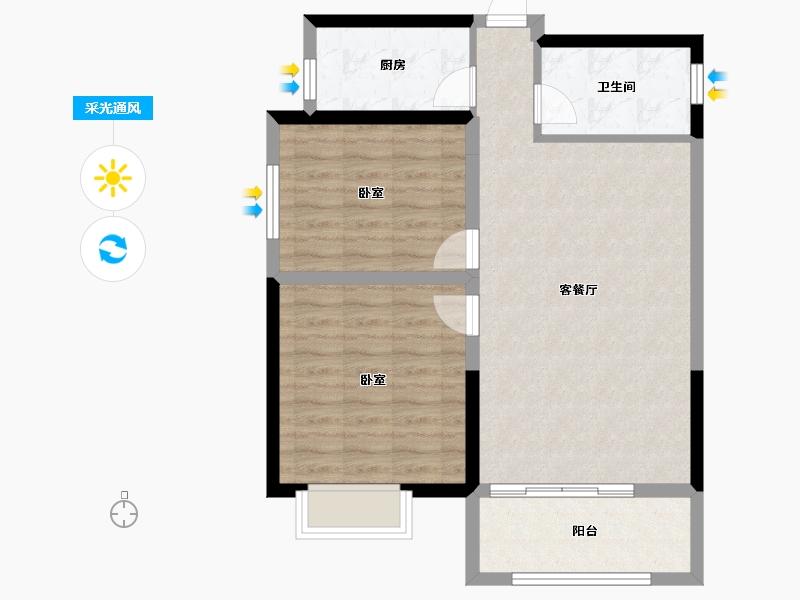 陕西省-渭南市-富士来-73.56-户型库-采光通风