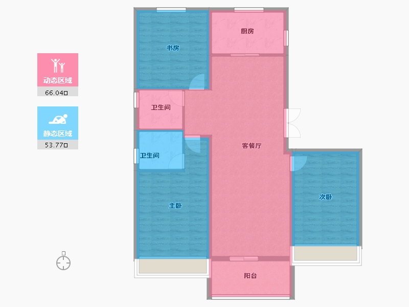 河南省-安阳市-国宾府-108.70-户型库-动静分区