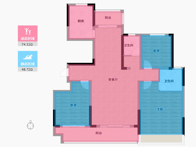 河南省-漯河市-鲁明颐和府-109.85-户型库-动静分区