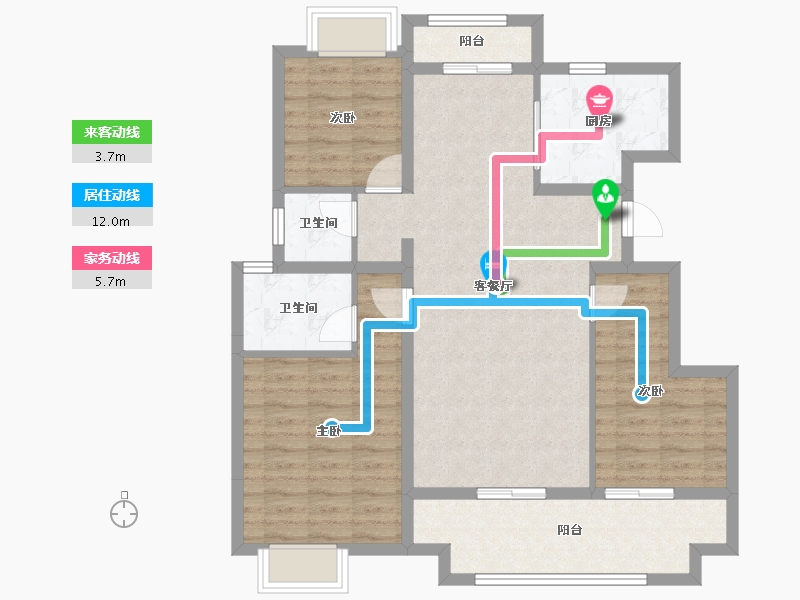 湖北省-黄冈市-麻城升华·翡翠一品-94.65-户型库-动静线