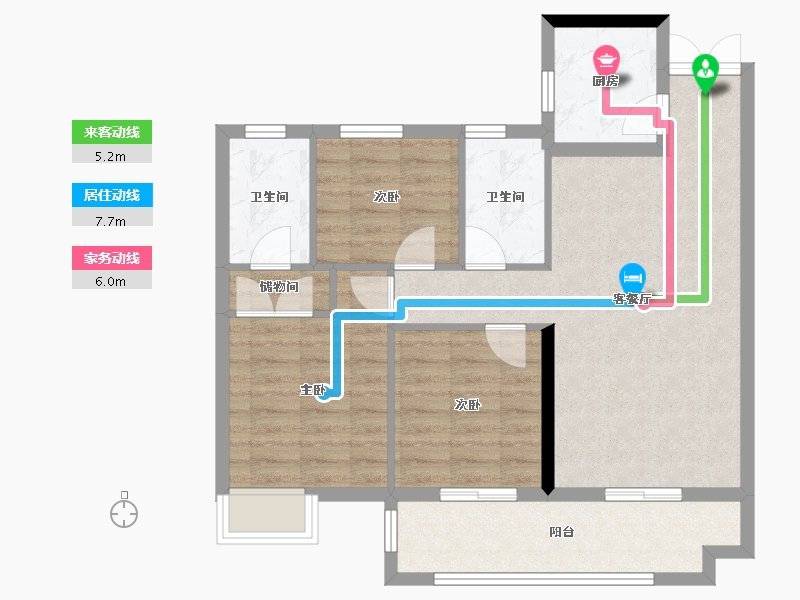 湖北省-黄冈市-麻城中乾融紫台-80.91-户型库-动静线