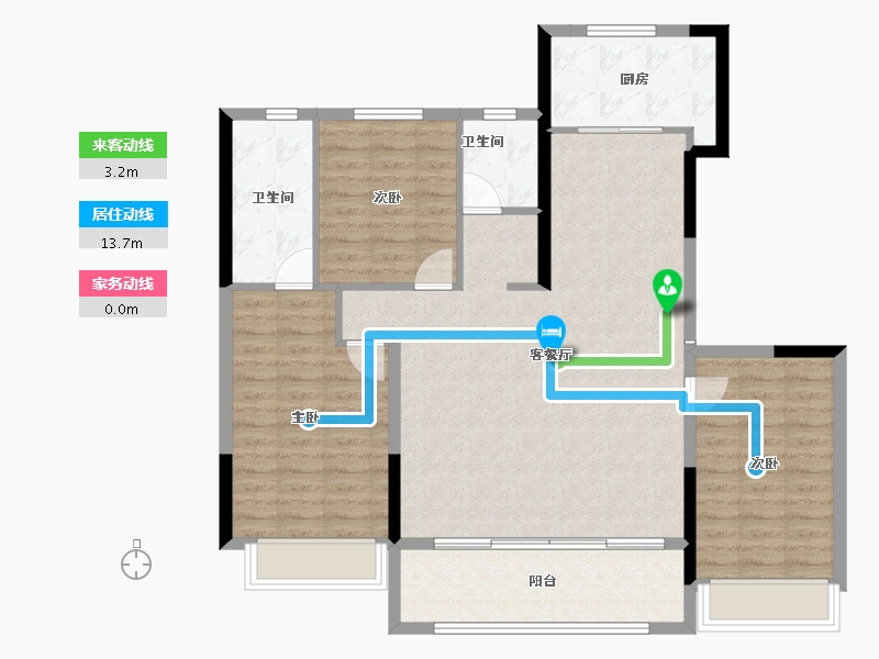 陕西省-渭南市-合创·珑府-107.20-户型库-动静线