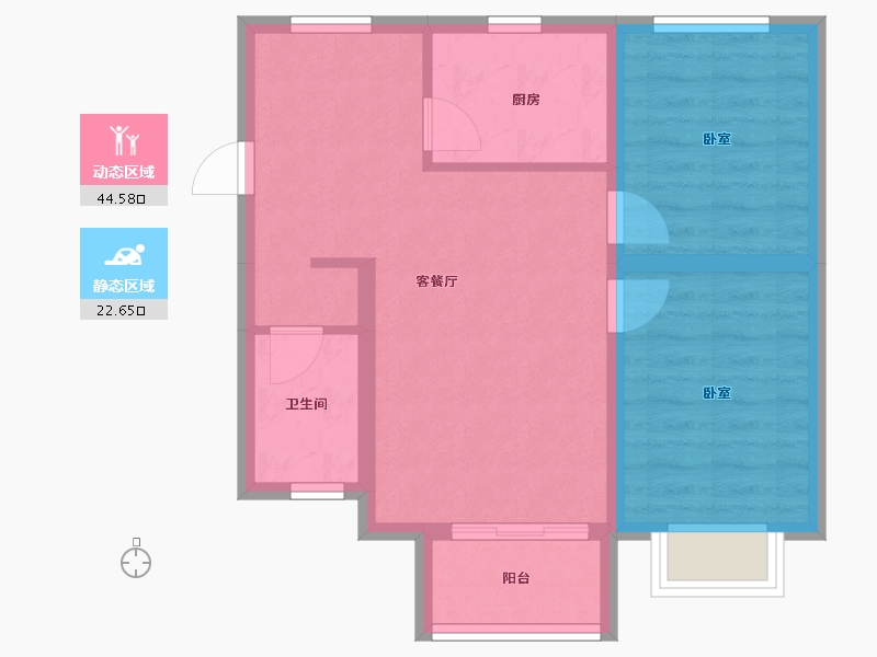 甘肃省-天水市-方大·皇城名府-59.68-户型库-动静分区