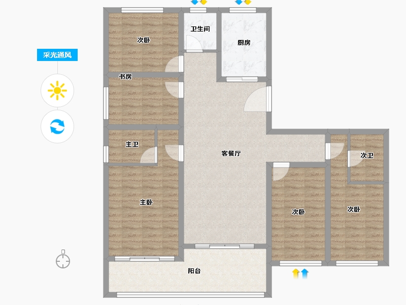 贵州省-黔南布依族苗族自治州-紫匀豪庭-126.34-户型库-采光通风