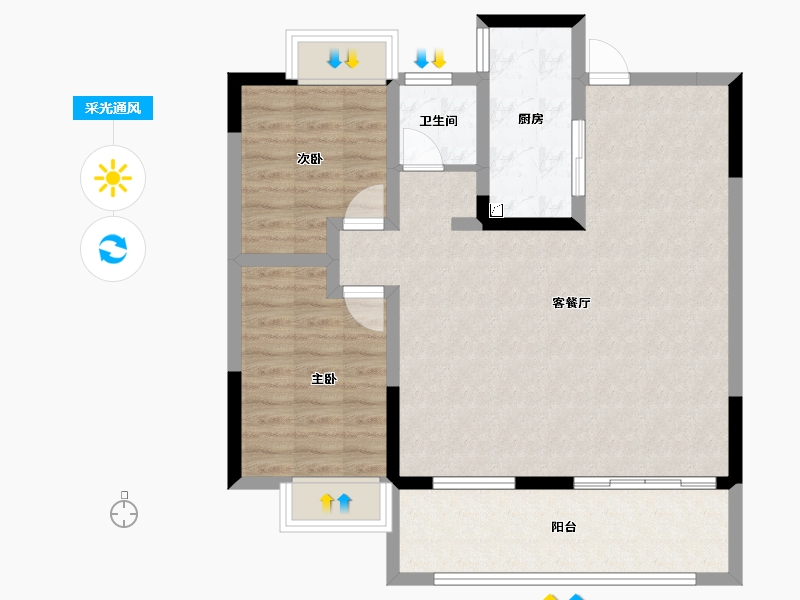 安徽省-安庆市-国建悦美城-84.19-户型库-采光通风