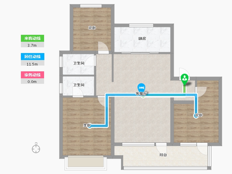 山东省-青岛市-旭辉银盛泰·正阳府-106.00-户型库-动静线