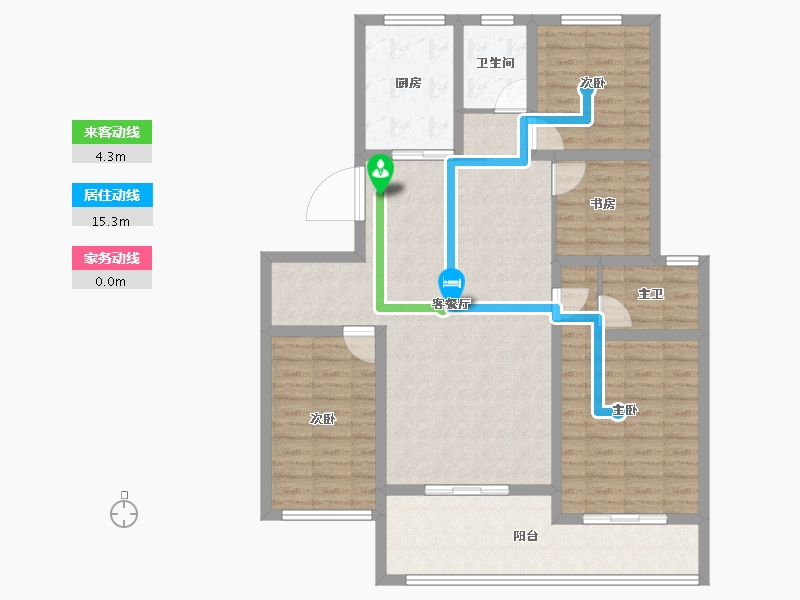 贵州省-黔南布依族苗族自治州-紫匀豪庭-108.85-户型库-动静线