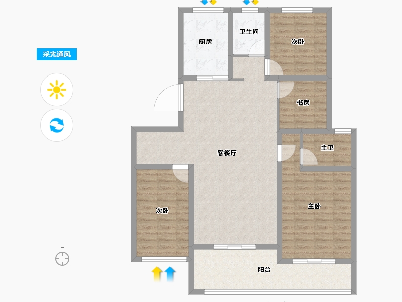 贵州省-黔南布依族苗族自治州-紫匀豪庭-108.85-户型库-采光通风