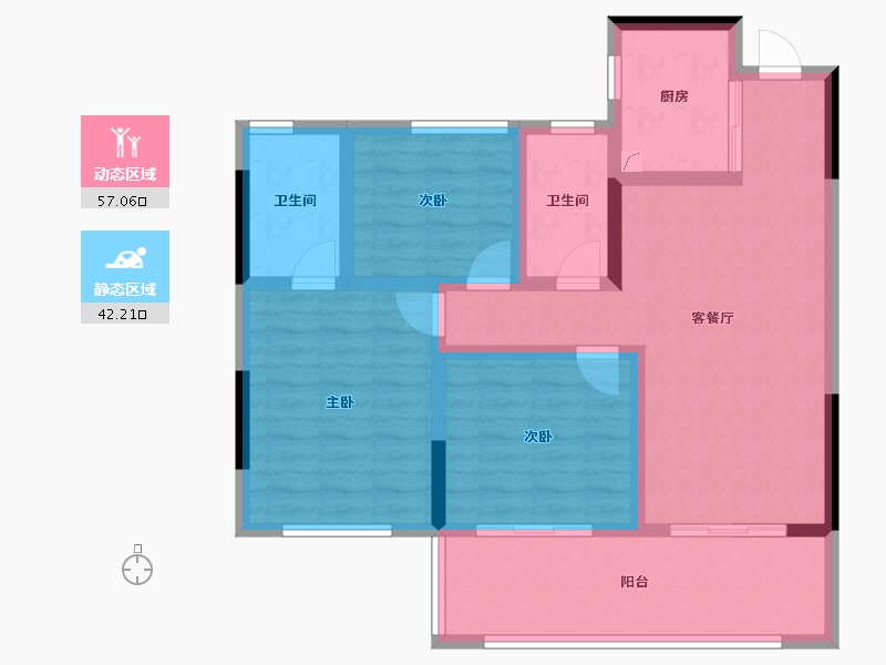 安徽省-安庆市-国建悦美城-87.54-户型库-动静分区