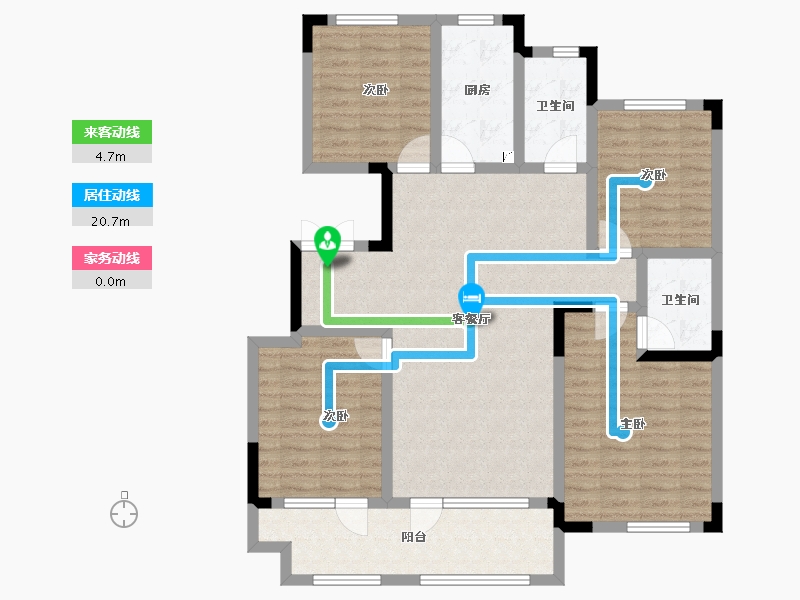 山东省-淄博市-恒信麓湖-110.55-户型库-动静线