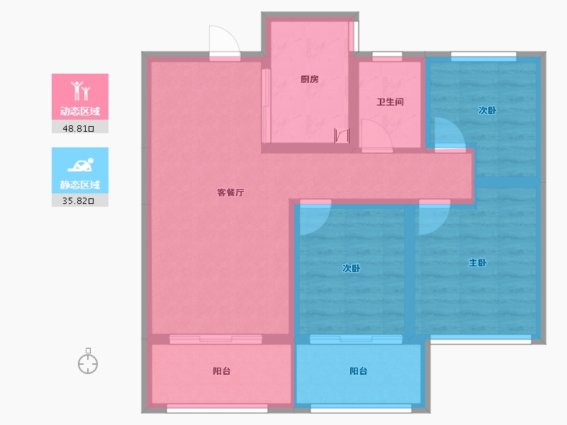 河北省-石家庄市-诚园-74.75-户型库-动静分区