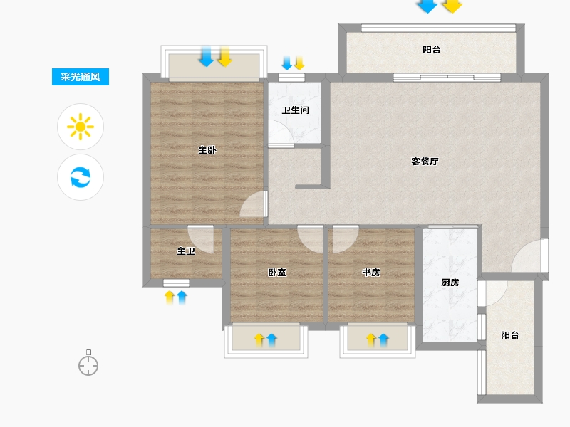 贵州省-黔南布依族苗族自治州-清鸥教育天地-89.47-户型库-采光通风