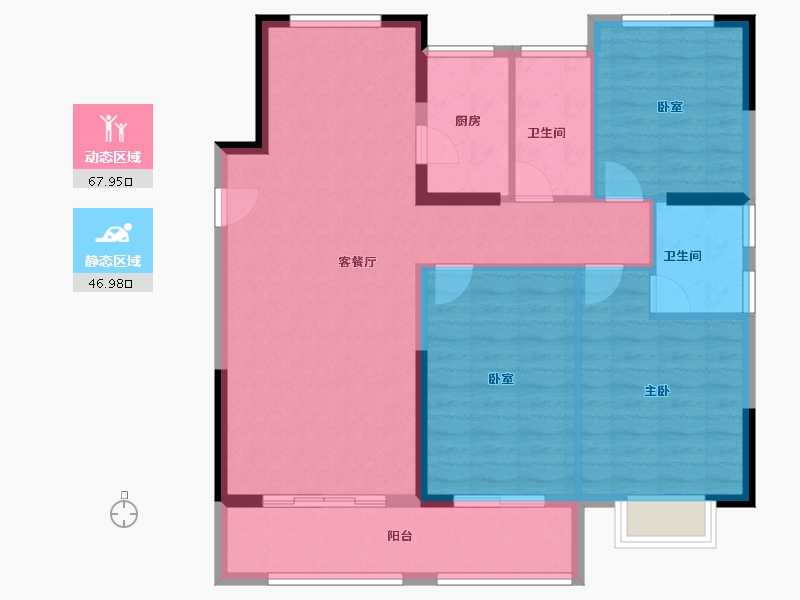 安徽省-蚌埠市-璀璨华城-103.87-户型库-动静分区