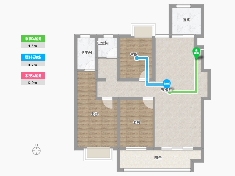 江苏省-淮安市-春和园-87.12-户型库-动静线