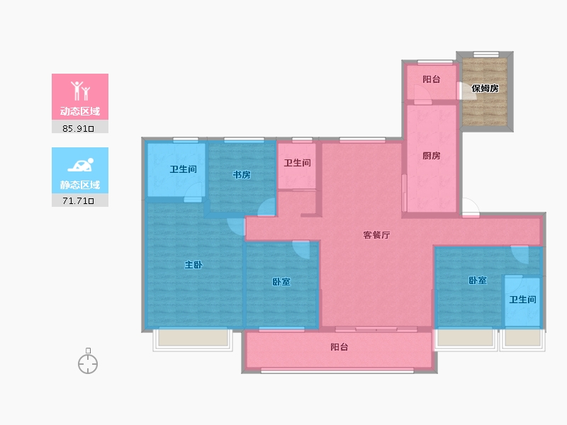 陕西省-渭南市-碧桂园同州首府-148.80-户型库-动静分区