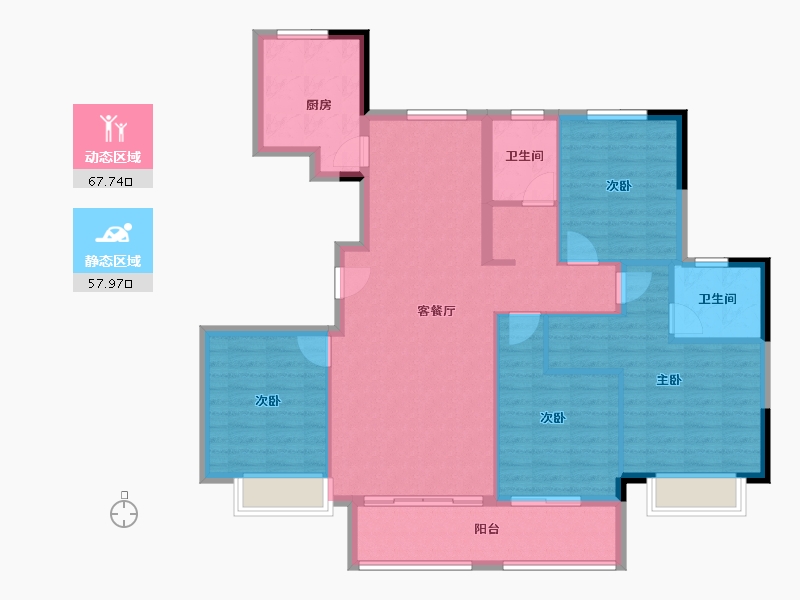 安徽省-蚌埠市-璀璨华城-114.06-户型库-动静分区