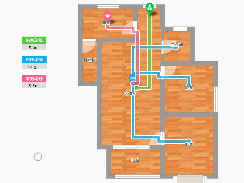 甘肃省-天水市-方大·皇城名府-56.72-户型库-动静线