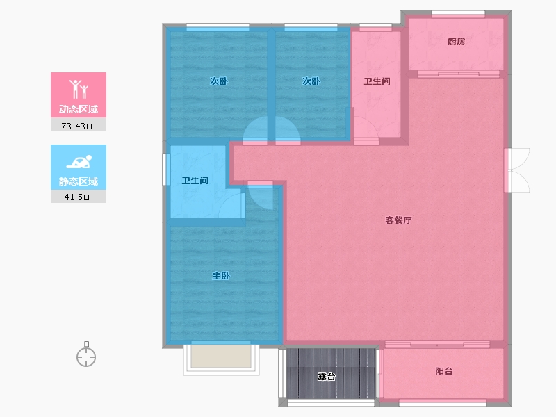 河南省-漯河市-坤恒金色年华-108.84-户型库-动静分区