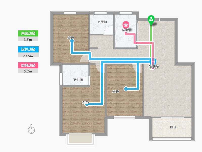 河南省-新乡市-天福九熙府-93.85-户型库-动静线