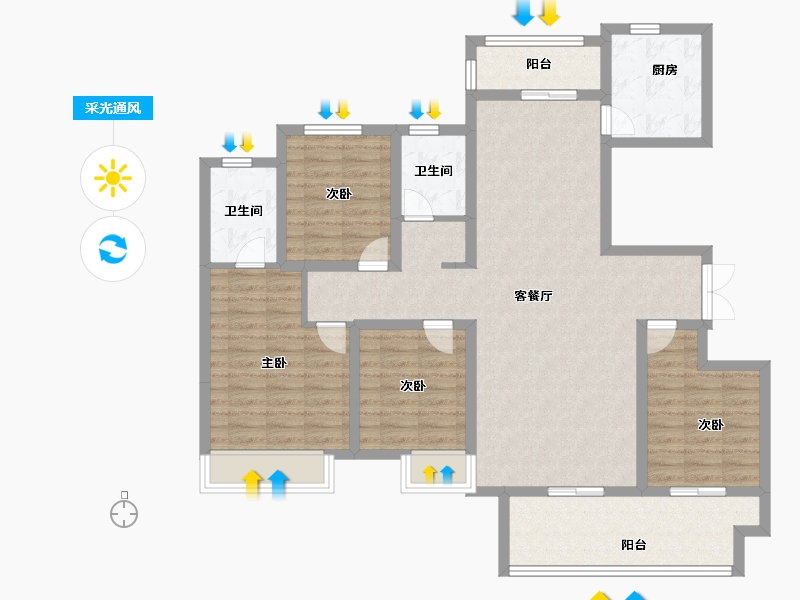 河南省-安阳市-林州建业尊府-115.20-户型库-采光通风