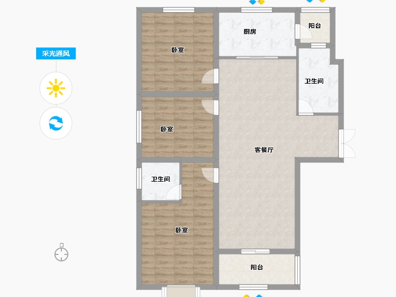 河南省-安阳市-王城相府-111.50-户型库-采光通风