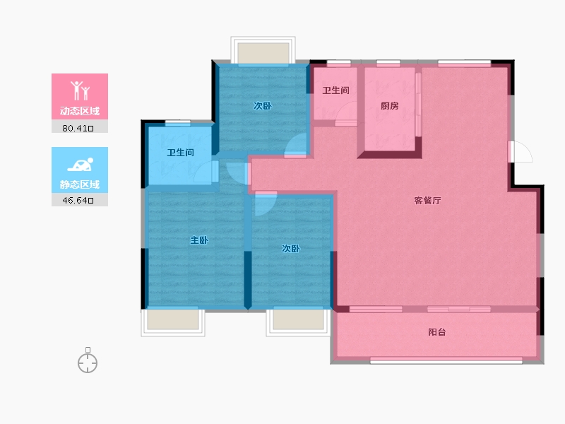 安徽省-安庆市-国建悦美城-113.55-户型库-动静分区