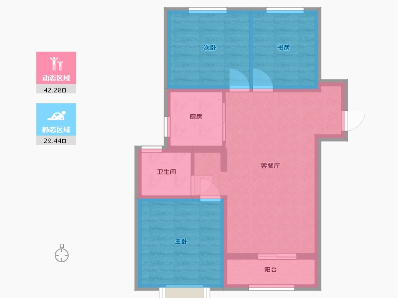 河北省-保定市-鸿坤理想尔湾-78.00-户型库-动静分区