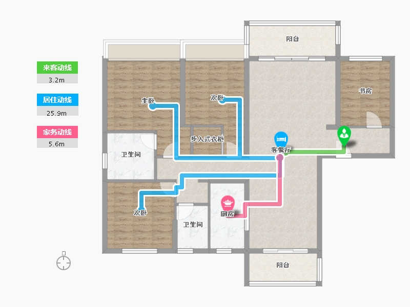 浙江省-台州市-天玺华府-160.83-户型库-动静线