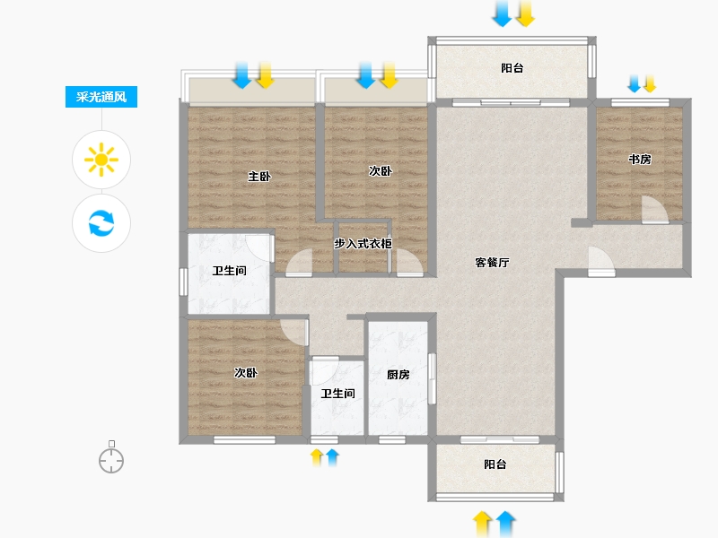 浙江省-台州市-天玺华府-160.83-户型库-采光通风