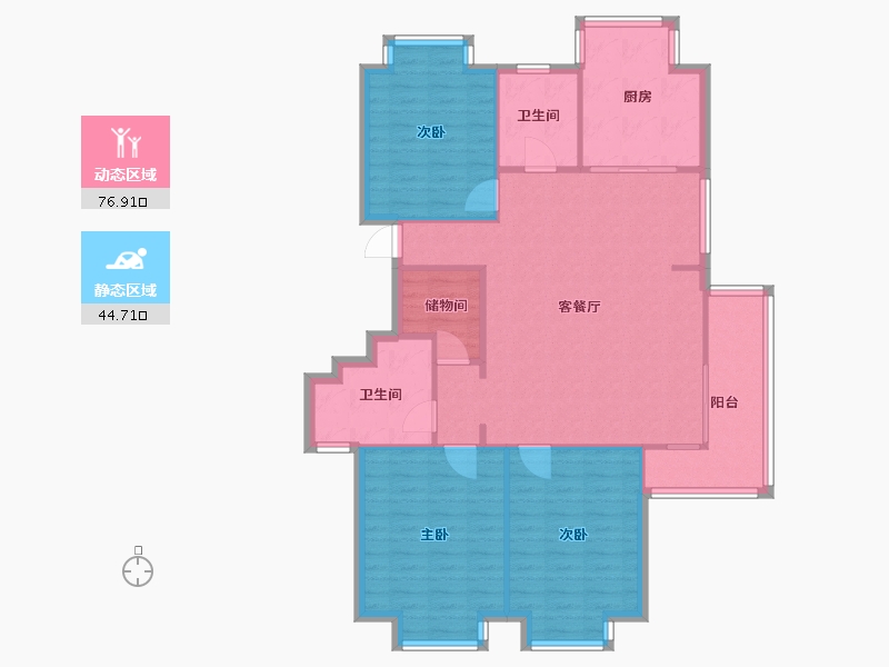 上海-上海市-上海春城-113.80-户型库-动静分区